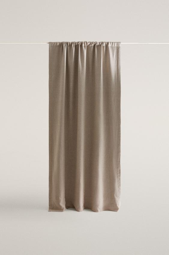 HIGH OPACITY LINEN CURTAIN - Light beige by Zara - Image 0