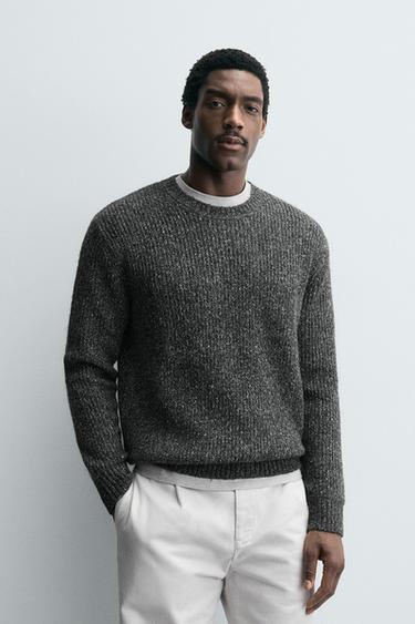 JERSEY PUNTO PERLADO - Gris / Azul de Zara