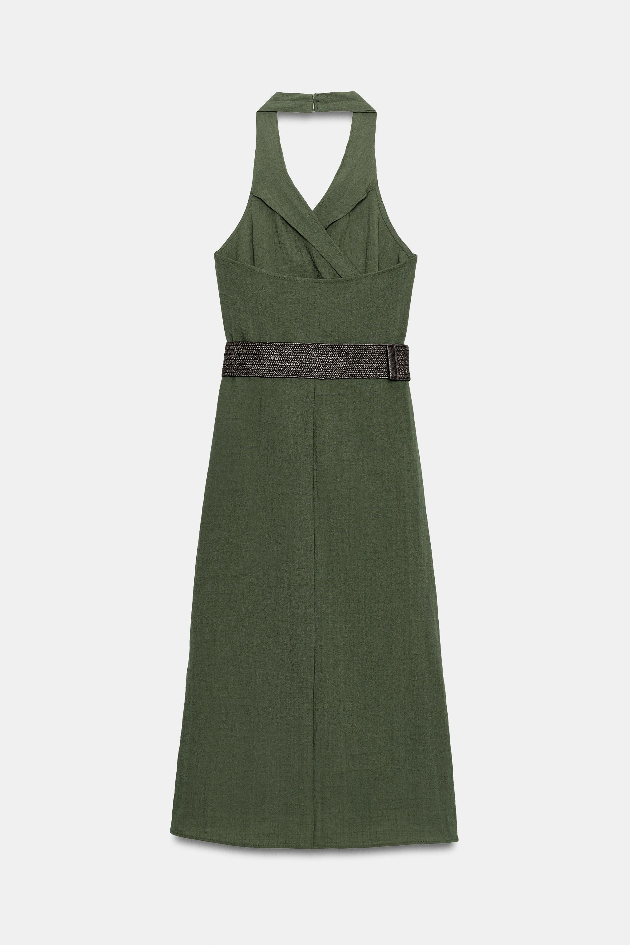 MIDI DRESS WITH LINEN BELT