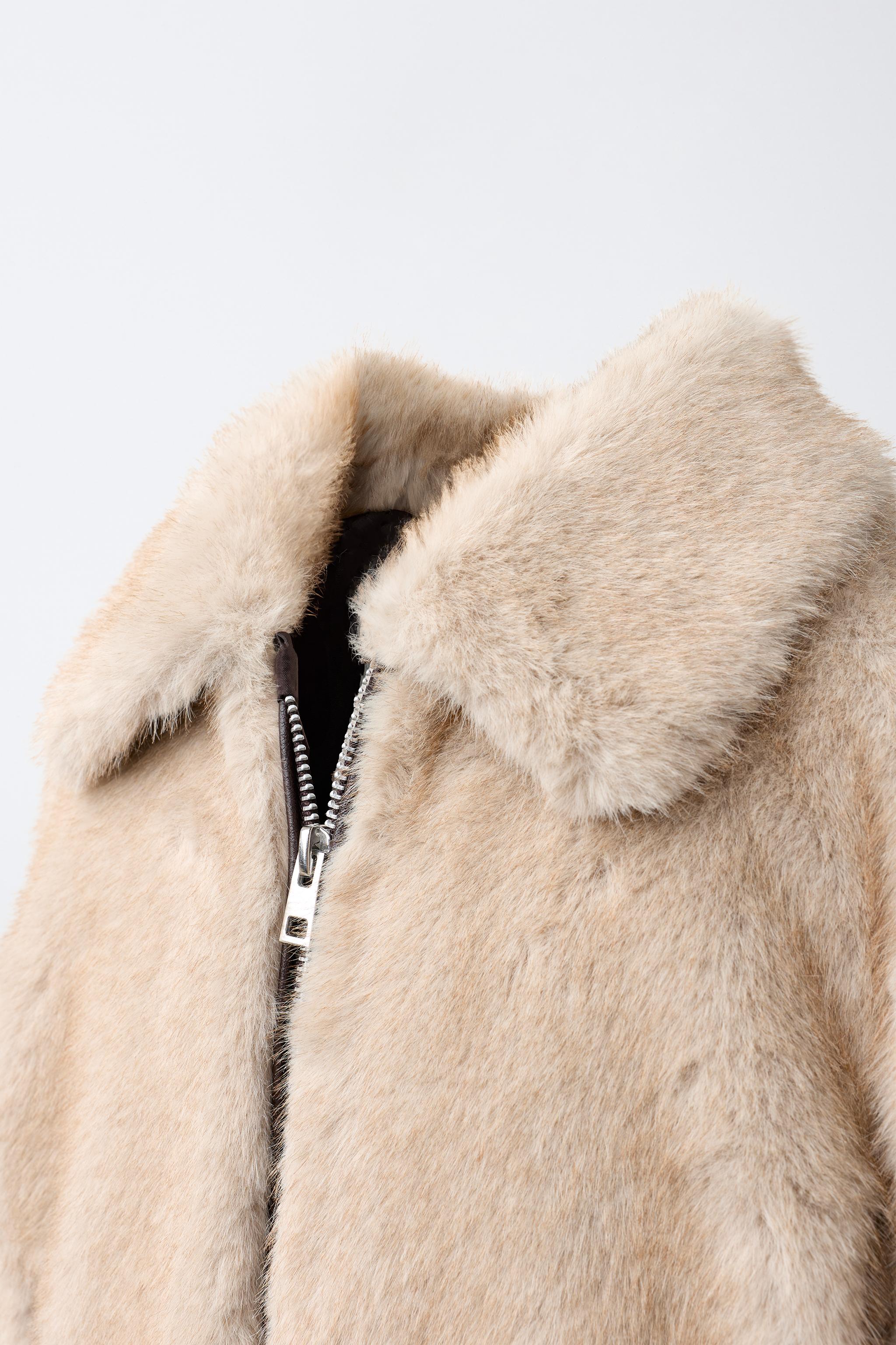 BLOUSON EFFET FOURRURE COMBINÉ