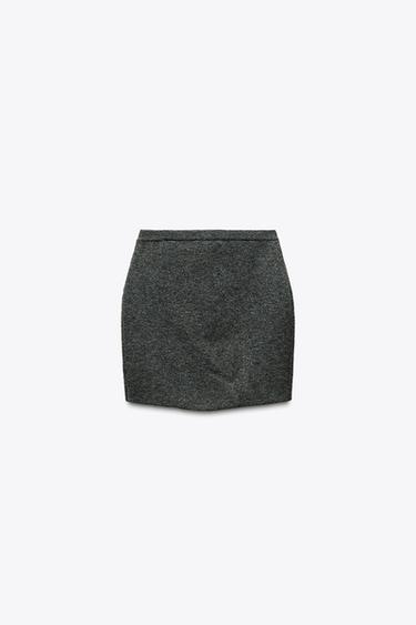MINI-JUPE EN MAILLE - Gris clair de Zara - Image 3
