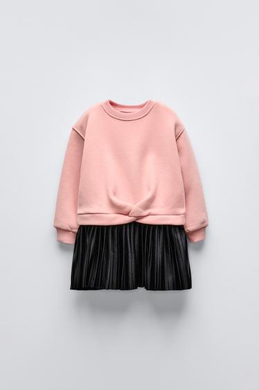 КОМБИНИРОВАННОЕ ПЛАТЬЕ С УЗЛОМ — РОЗОВЫЙ от Zara — изображение 0