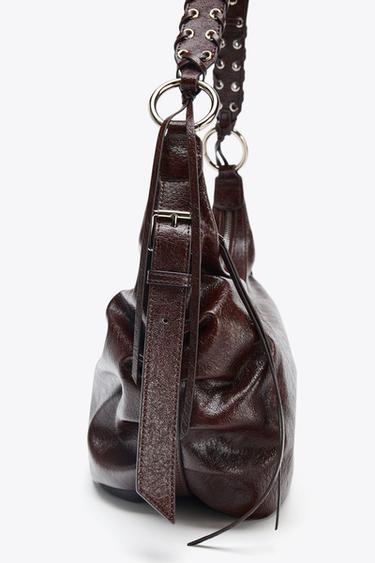 FRINGED SHOULDER BAG - Burgundy Red by Zara - Image 3