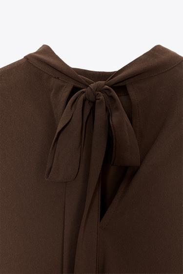 FLOWING RUFFLED TOP - Brown by Zara - Image 7