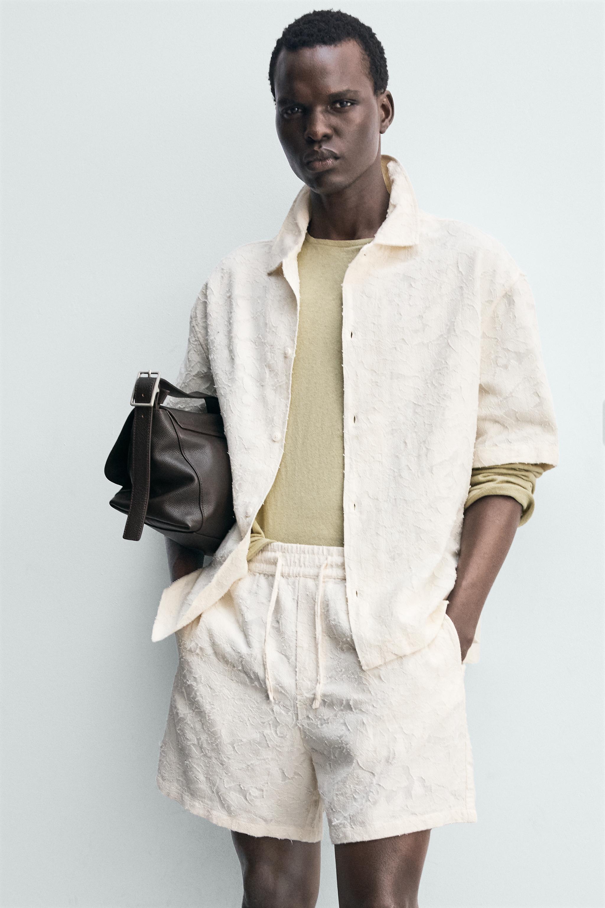 TEXTURED JACQUARD SHORTS