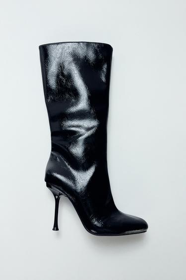Zara THIN HEEL BOOTS - Black