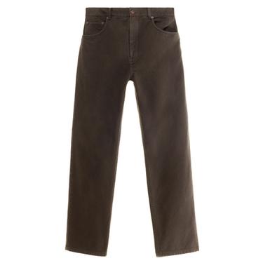 TEXTURED STRAIGHT-LEG TROUSERS - Brown by Zara