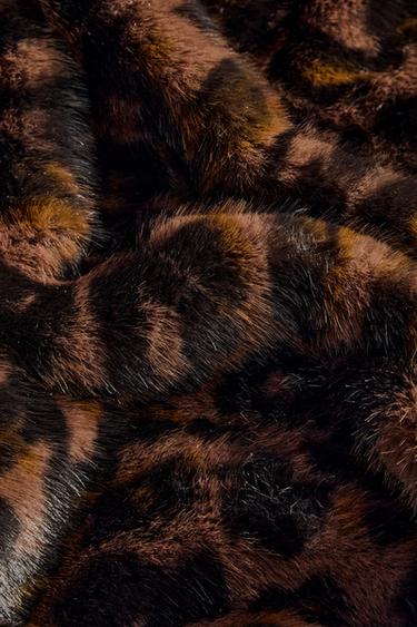 COPERTA IN PELLICCIA SINTETICA LEOPARDO - Marrone scuro di Zara