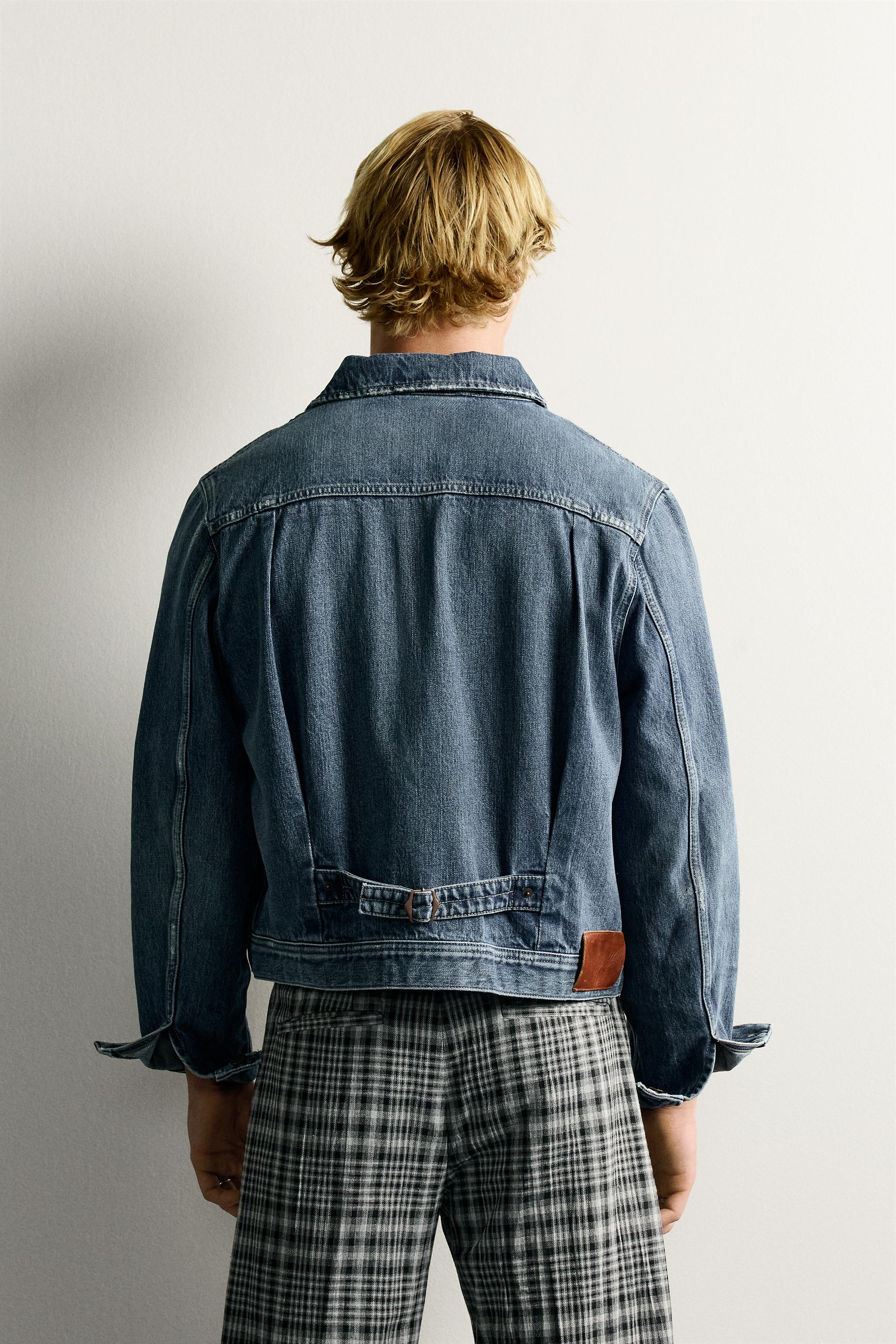 RELAXED FIT DENIM JACKET WITH TABS
