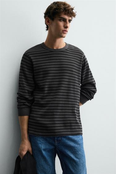 T-SHIRT STRUCTURÉ QUADRILLÉ - Rayures de Zara - Image 4