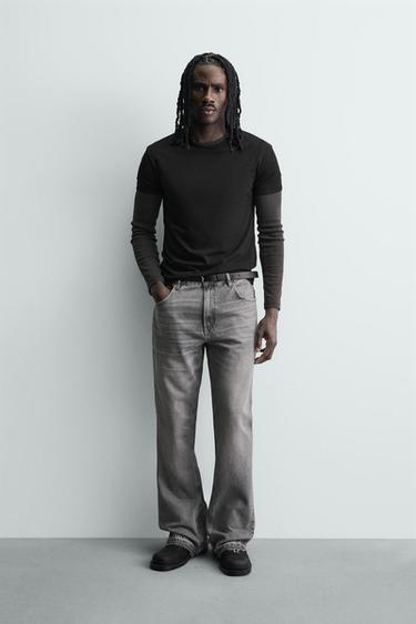 JEANS FLARE FIT - Carvão da Zara - Imagem 0