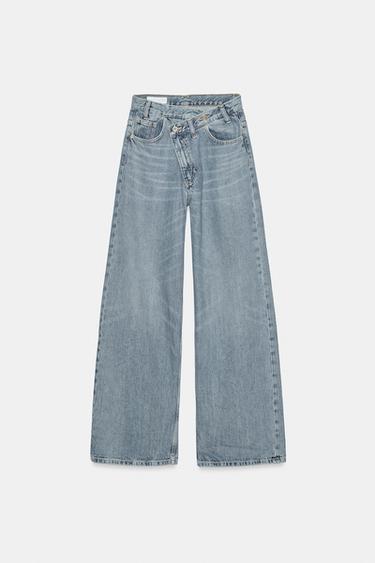 JEANS TRF WIDE LEG TAILLE CROISÉE TAILLE HAUTE - Bleu moyen de Zara - Image 7