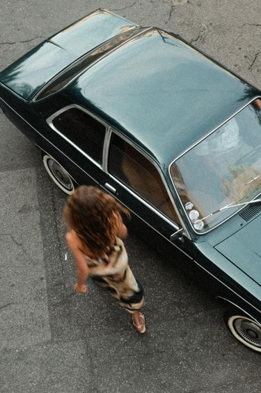 LONG PRINTED SATIN DRESS - Multicoloured by Zara