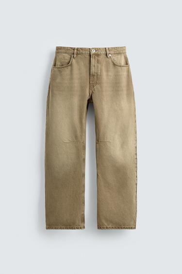 RELAXED BARREL FIT LIMITED EDITION JEANS - camel by Zara