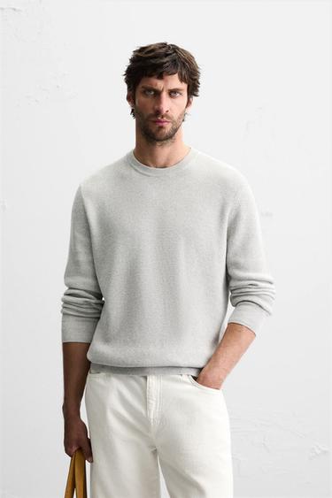 TEXTURED REGULAR FIT SWEATER - Grey marl by Zara