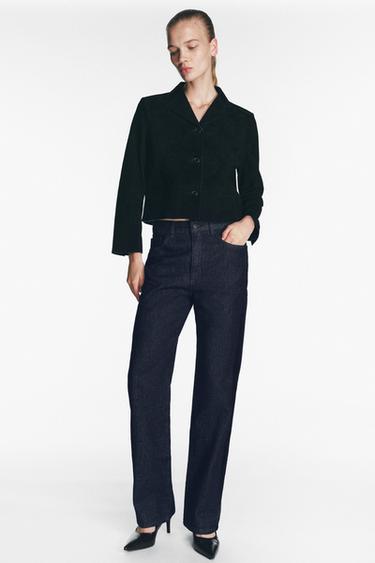 Zara ZW COLLECTION SIDE STRIPE MID WAIST JEANS - Blue