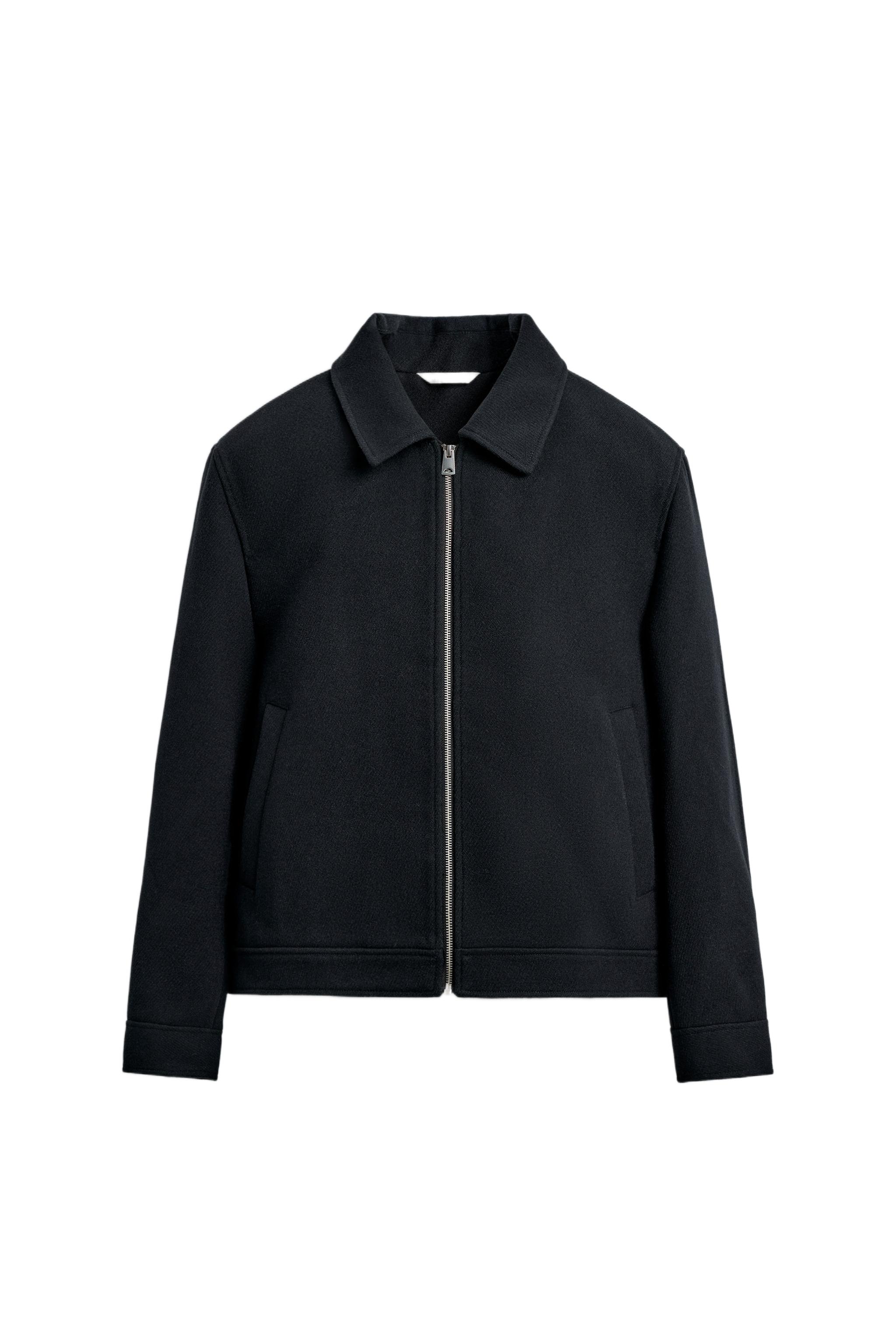 ZIP-UP WOOL EFFECT JACKET - Navy blue | ZARA South Africa