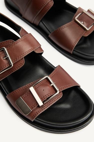 LTHR BCKLD SNDLS - Marron de Zara - Image 8