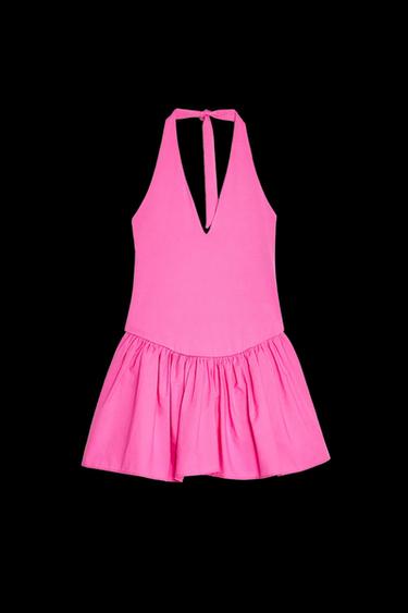 CONTRAST HALTER DRESS - Fuchsia by Zara - Image 0