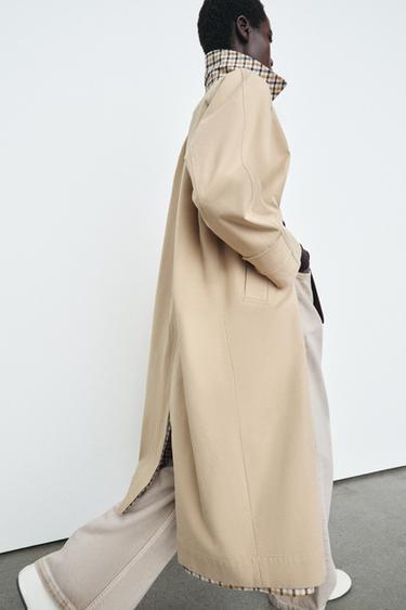 TRENCH À CARREAUX RÉVERSIBLE ZW COLLECTION - Beige-marron de Zara - Image 1