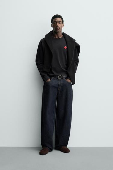 T-SHIRT À PIÈCE DÉS COEURS - Noir de Zara