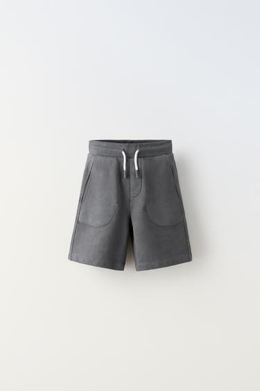 GARMENT DYED BERMUDA SHORTS - Blue grey by Zara