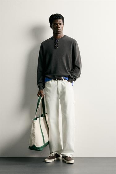 RELAXED FIT WOOL BLEND JUMPER - Taupe grey by Zara