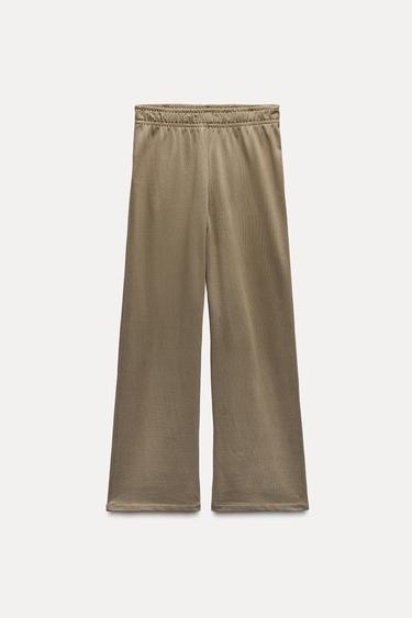PANTALÓN RECTO ALGODÓN - Tostado de Zara