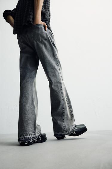 Zara FLARE FIT JEANS - Gray
