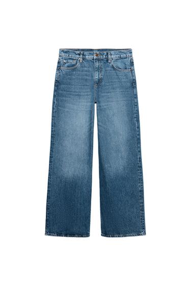 JEANS ZW COLLECTION WIDE LEG MET LAGE TAILLE - Blauw van Zara