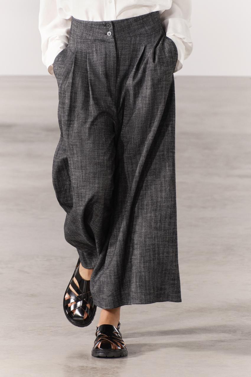 Pantalón pinzas espiga gris - Mujer - OI2017