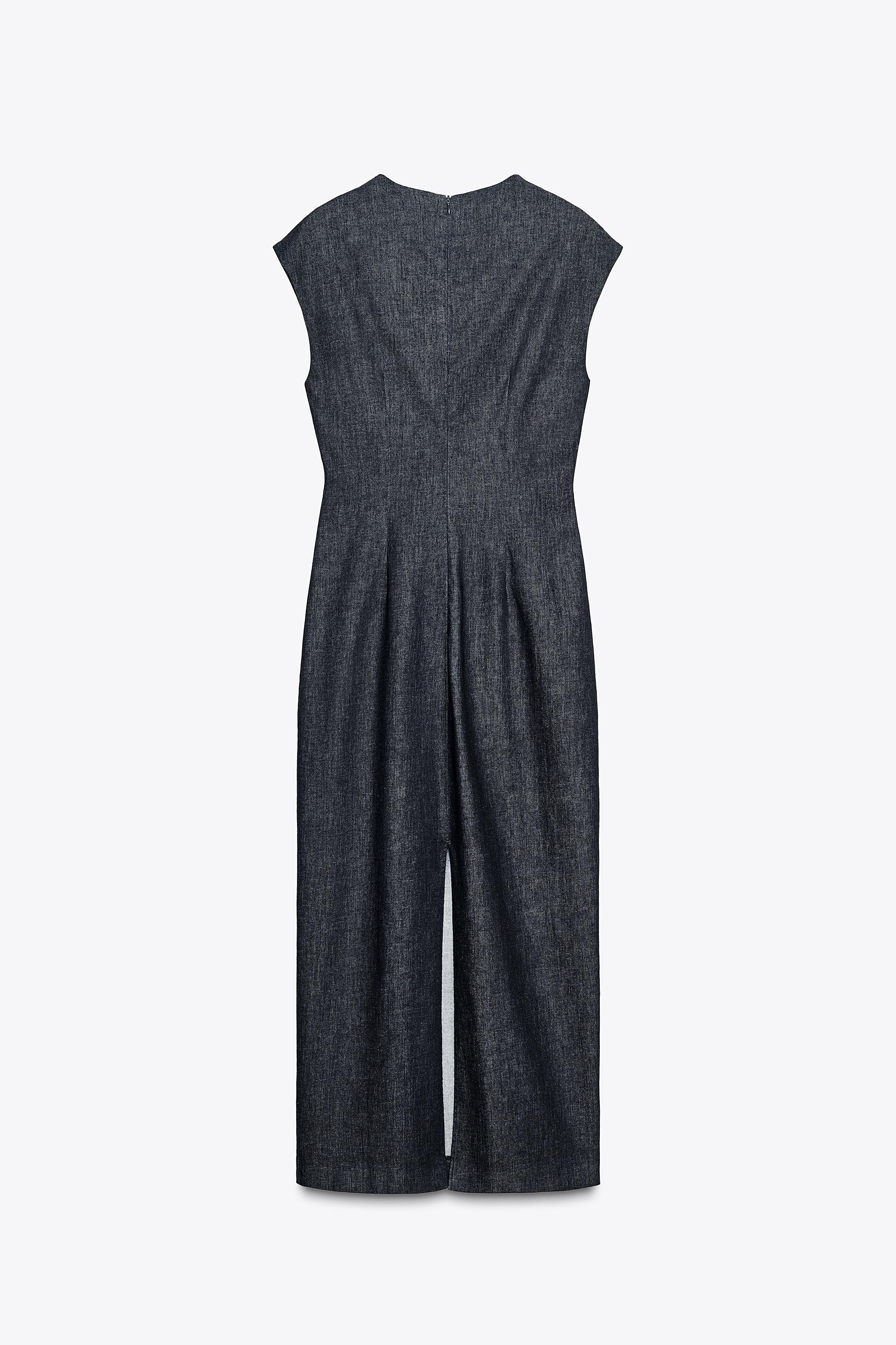 Z1975 GOLD APPLIQUÉ DENIM MIDI DRESS - Indigo | ZARA Australia