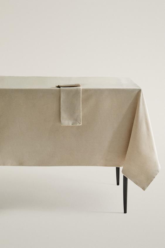 PLAIN SCALLOPED TABLECLOTH - Light beige by Zara - Image 0