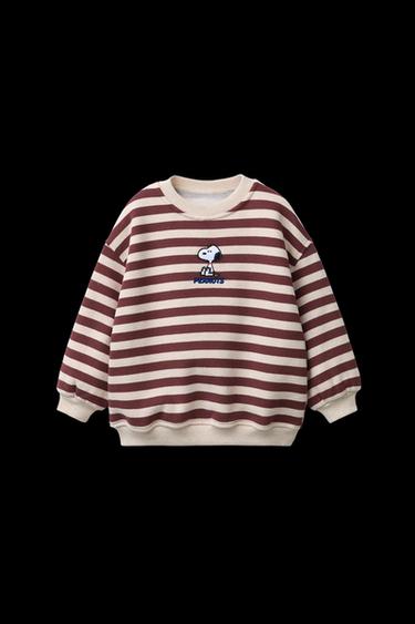 GESTREIFTES SWEATSHIRT MIT SNOOPY PEANUTS™ - Cremefarben / Braun von Zara