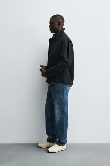 TWILL TEXTURED OVERSHIRT - Navy blue by Zara - Image 3