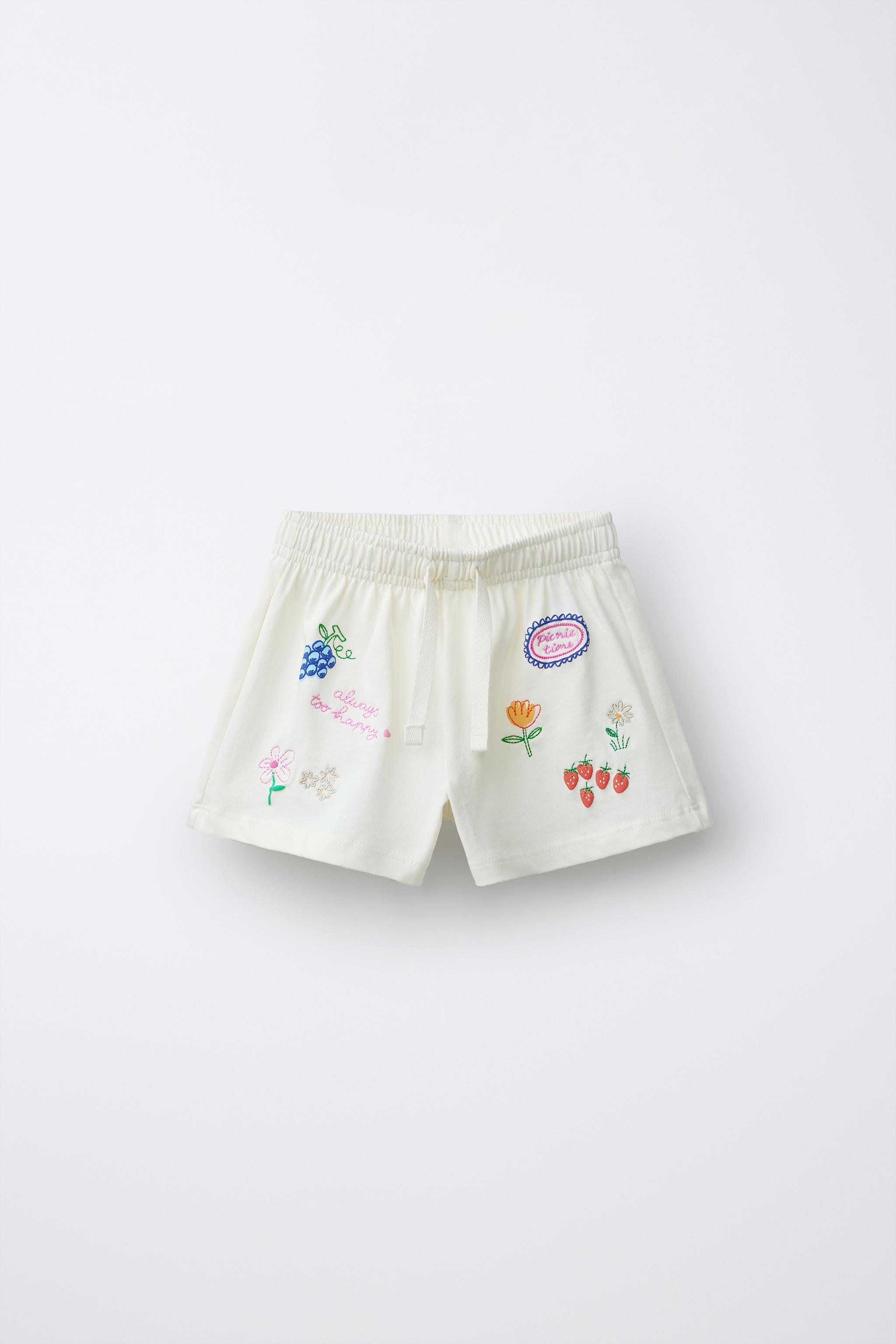 EMBROIDERED PLUSH SHORTS - Mid-pink | ZARA United States