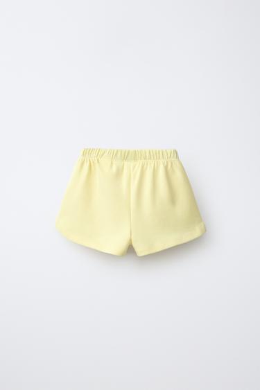 INTERLOCK BERMUDA SHORTS WITH CROCHET FRUIT - Mid-yellow by Zara - Image 1