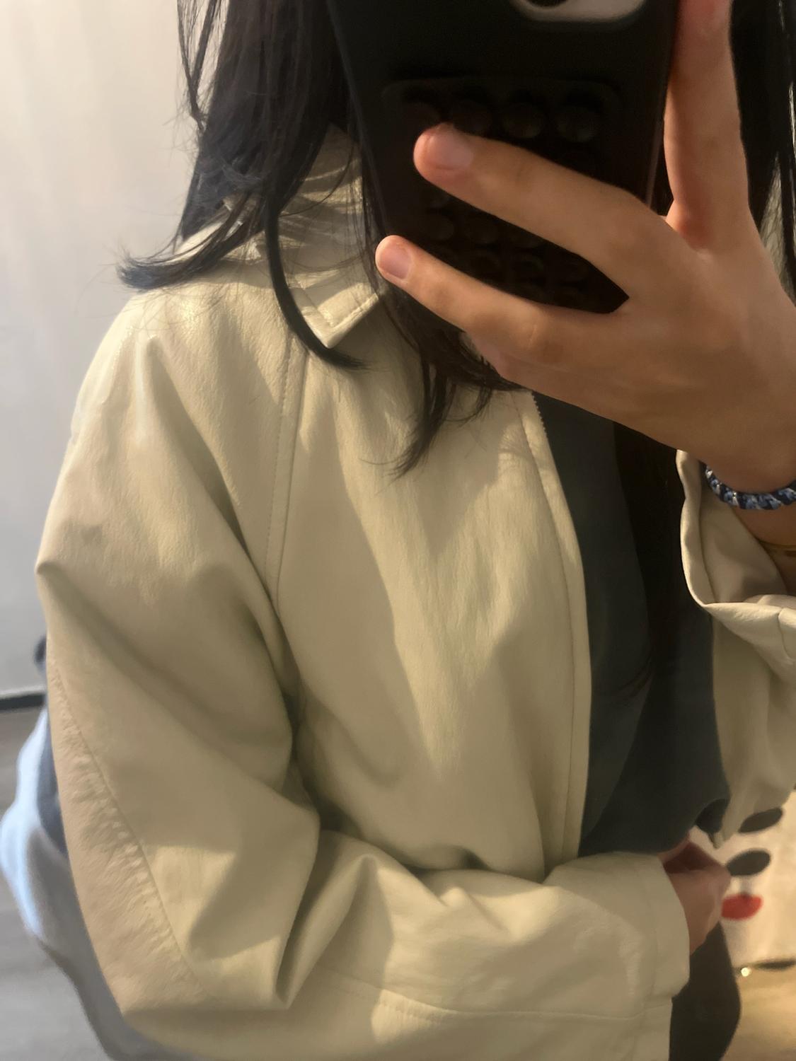 LEATHER EFFECT BOMBER JACKET - Image 3