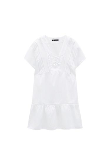 LACE INSERT MINI DRESS