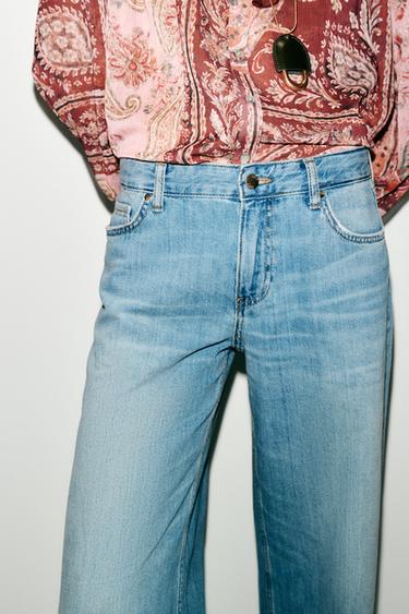 Z1975 WIDE-LEG LOW-RISE JEANS - Light blue by Zara - Image 3