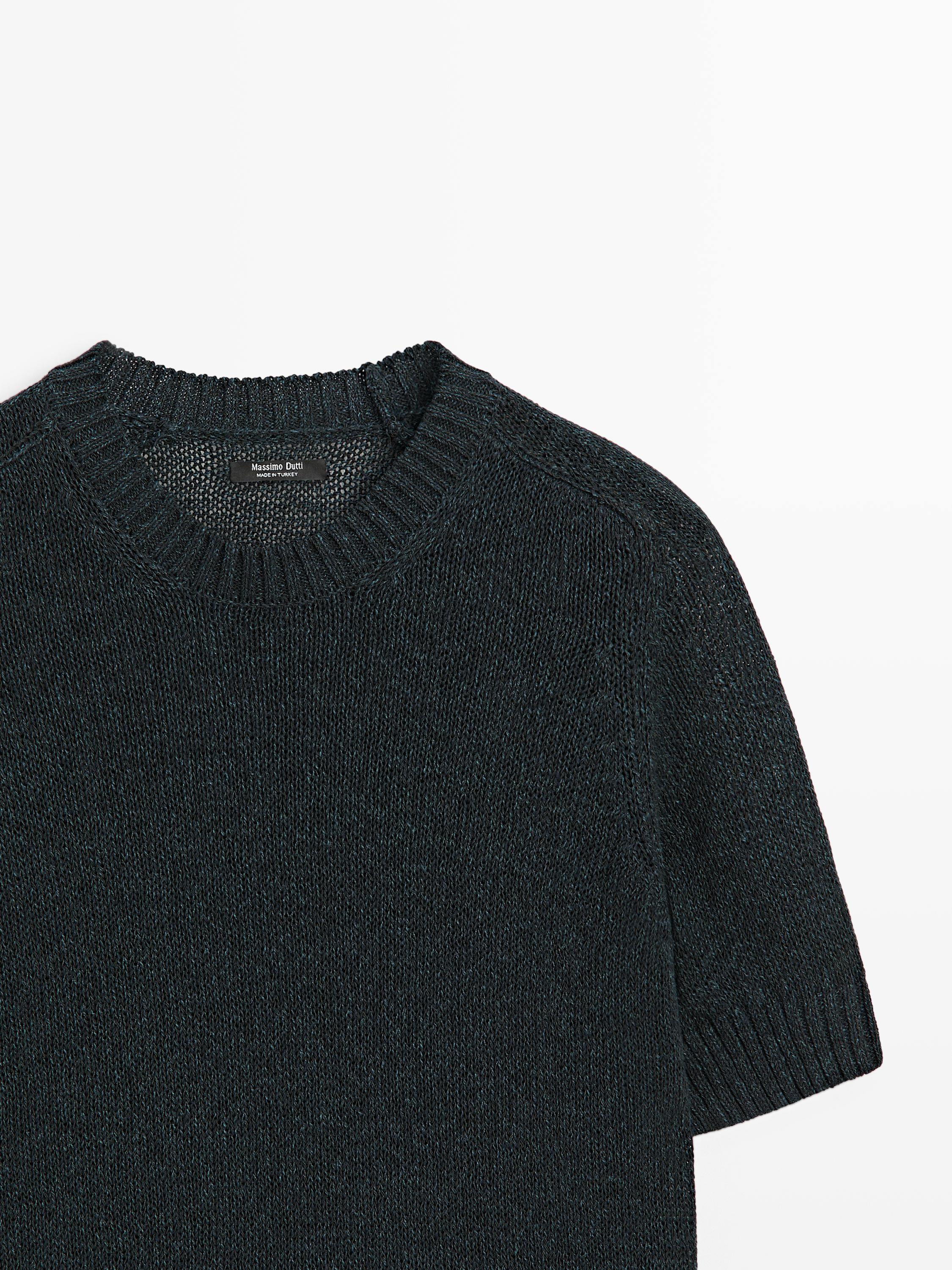 Pull en maille manches courtes