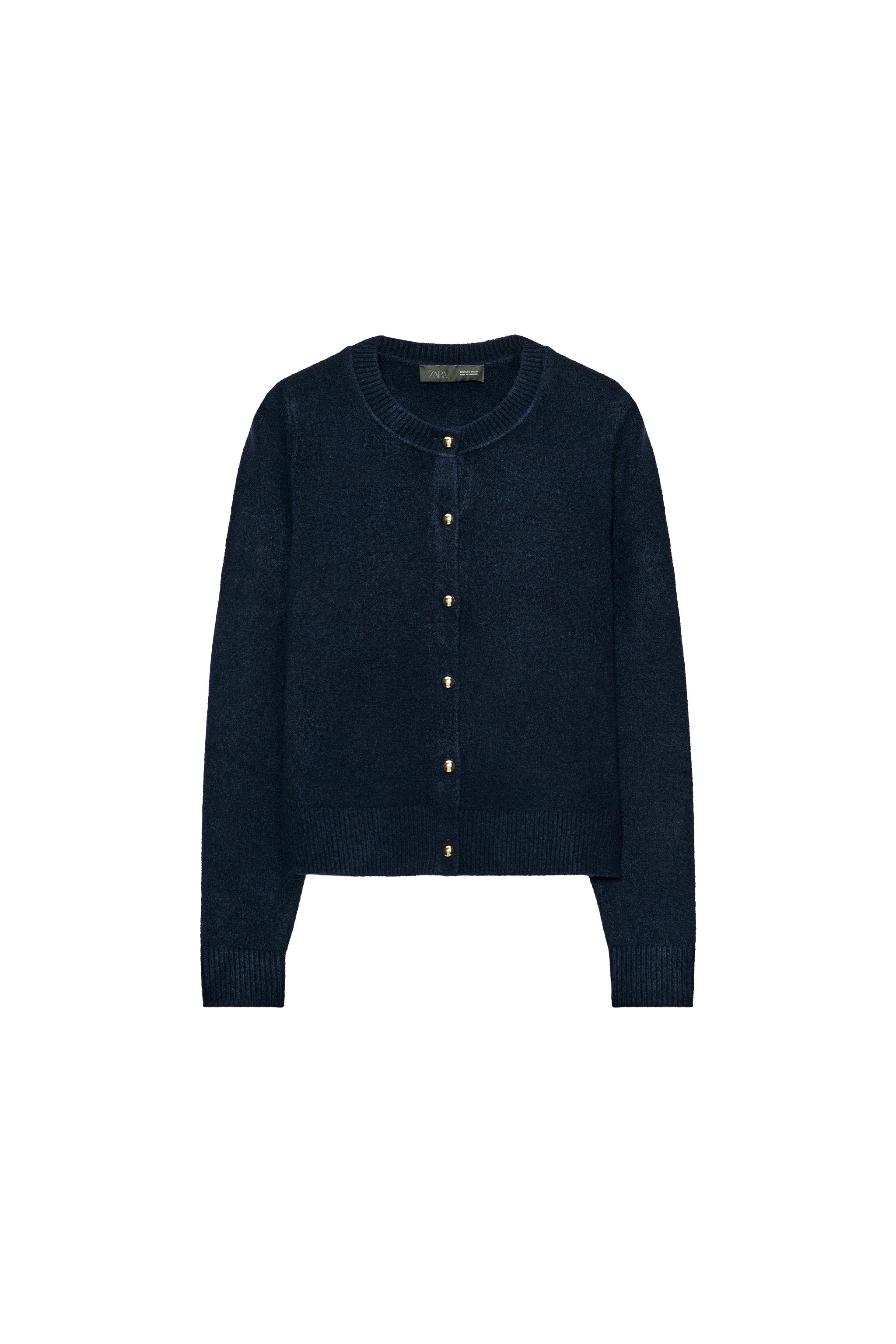 GOLD BUTTON CARDIGAN - Navy blue | ZARA South Africa