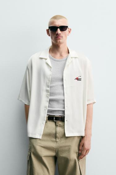 GRAPHIC PRINT SATIN SHIRT - White by Zara