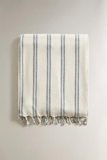 STRIPED WRAP BEACH TOWEL - Navy blue by Zara - Image 1