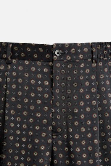LIMITED EDITION GEOMETRIC PRINT TROUSERS - Navy blue by Zara - Image 4