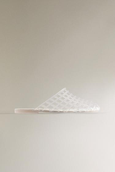 Zara JELLY MULE SLIPPERS - White