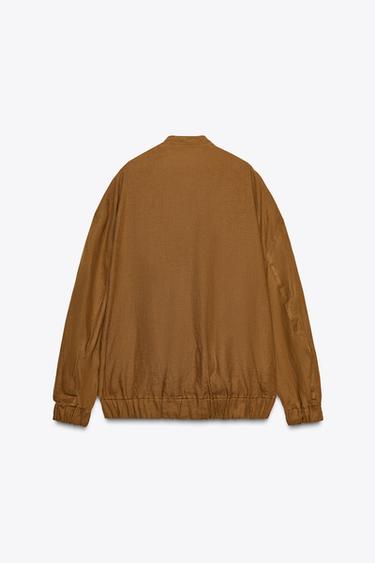 ZW COLLECTION OVERSIZED LINEN JACKET - Mustard by Zara - Image 8