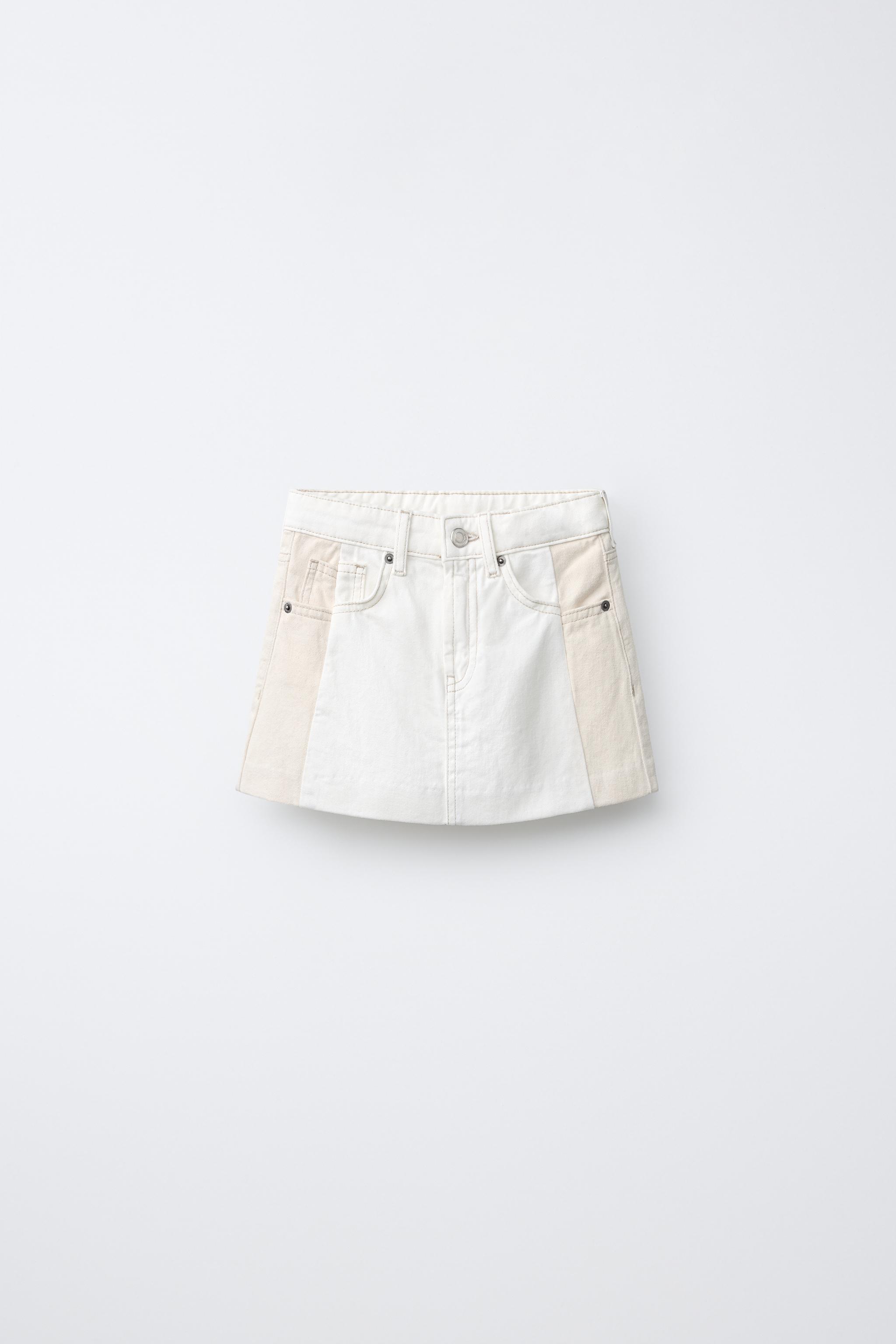 カラーブロックショートスカート - ホワイト | ZARA Japan / 日本