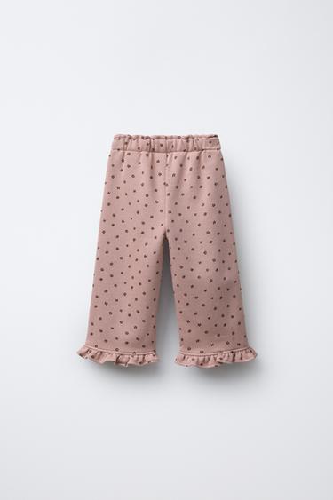 PRINTED FRILL PLUSH TROUSERS - Pastel pink by Zara - Image 1
