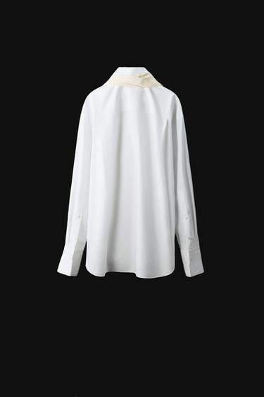ZW COLLECTION FRINGED POCKET SQUARE SHIRT - White by Zara - Image 12